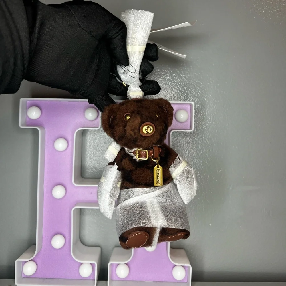 Coach Bear Bag Charm In Shearling
